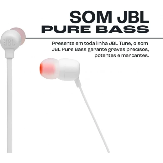 JBL Tune 125BT Wireless In-Ear Headphones - White - Bluetooth 5.0, 16-Hour Battery - JBL - Image 4