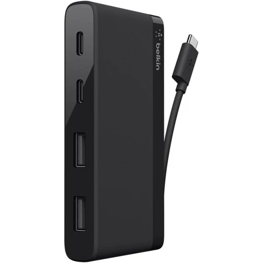 موصل صغير بـ 4 منافذ USB 3.0 لنقل البيانات لأجهزة الكمبيوتر المحمولة والمكتبية من بيلكين موصل صغير بـ 4 منافذ USB 3.0 لنقل البيانات لأجهزة الكمبيوتر المحمولة والمكتبية من بيلكين