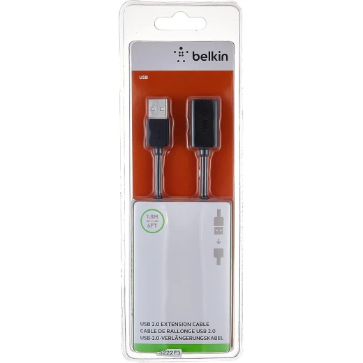كابل تمديد USB من بيلكين بطول 6 أقدام - أسود، USB-A إلى USB-A، نقل بيانات موثوق كابل تمديد USB من بيلكين بطول 6 أقدام - أسود، USB-A إلى USB-A، نقل بيانات موثوق