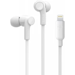 Belkin Lightning Earbuds with Mic Control - White - iPhone Compatible - Enhanced Audio