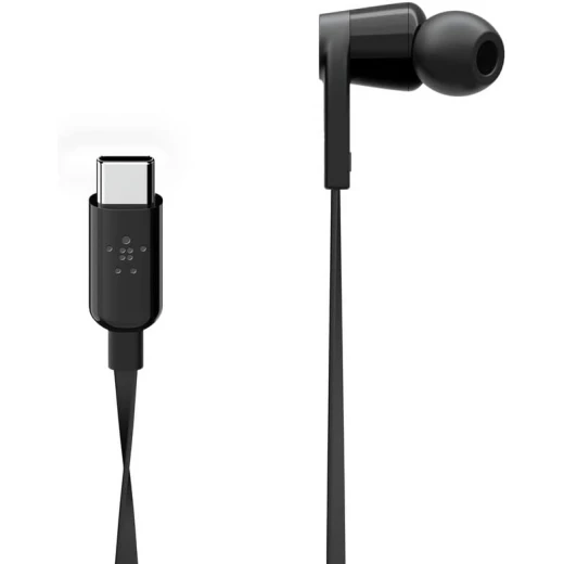 سماعات بيلكين ساوندفورم السلكية مع موصل USB-C، سماعات أذن سلكية مع ميكروفون - سماعات أذن سلكية لأجهزة iPhone 16/15 وiPad Mini وGalaxy S24 وAndroid والمزيد (سماعات رأس USB-C) - أسود - بيلكين - Image 4
