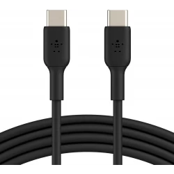 كابل شحن سريع بيلكن USB-C إلى USB-C (6.6 قدم) - أسود - iPhone 16, Galaxy S25, iPad Pro والمزيد