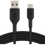 كابل بيلكن USB-A إلى USB-C بطول 6.6 قدم أسود - شحن سريع لأجهزة iPhone 16 و Galaxy S25 و iPad Pro والمزيد - بيلكين