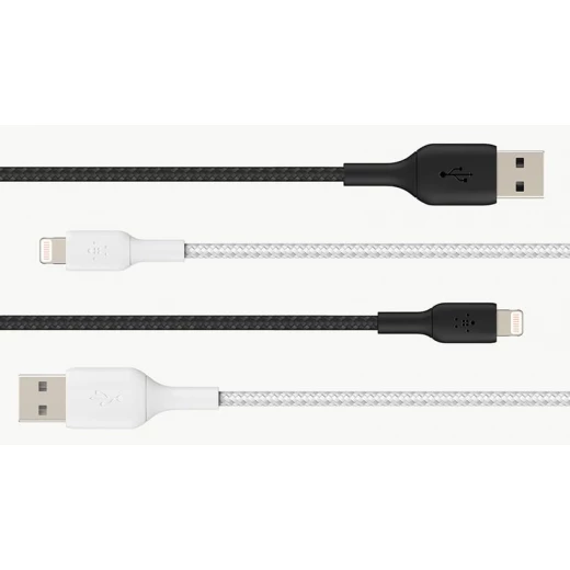 كابل بلكين بوست تشارج مضفّر من نوع USB-A مع موصل لايتنينغ، بطول 3 أمتار، أسود - بيلكين - Image 4