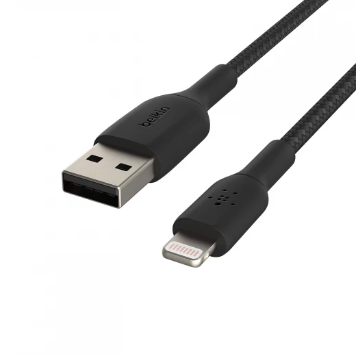 كابل بلكين بوست تشارج مضفّر من نوع USB-A مع موصل لايتنينغ، بطول 3 أمتار، أسود - بيلكين - Image 5