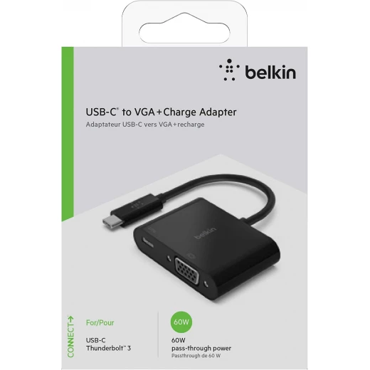 محول بيلكين USB-C إلى VGA مع توصيل طاقة 60 واط لجهاز MacBook و iPad والمزيد محول بيلكين USB-C إلى VGA مع توصيل طاقة 60 واط لجهاز MacBook و iPad والمزيد