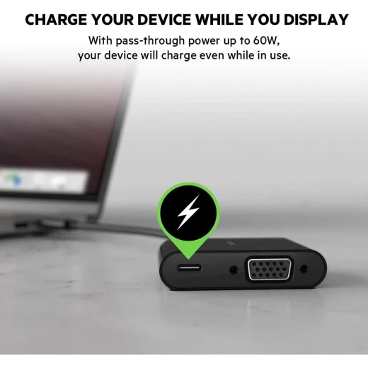 محول بيلكين USB-C إلى VGA مع توصيل طاقة 60 واط لجهاز MacBook و iPad والمزيد - بيلكين - Image 5