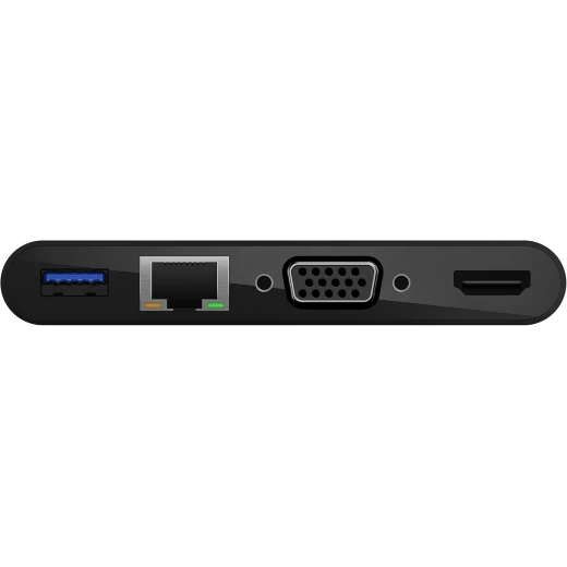 موزع USB-C 4 في 1 من بيلكين، محطة إرساء متعددة المنافذ لأجهزة iPad وiPad Mini وMacBook وMac Mini وMacBook Air وMacBook Pro مع منفذ USB-C Gigabit Ethernet وUSB-A 3.0 وVGA و4K HDMI - بيلكين - Image 6