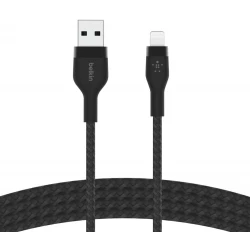 كابل بلكين بوست تشارج برو فليكس مضفّر من السيليكون – USB-A إلى لايتنينغ، بطول 1 متر، أسود
