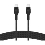 كابل بلكين بوست تشارج برو فليكس مضفّر من السيليكون – USB-C إلى USB-C، بطول 2 متر، أسود - بيلكين
