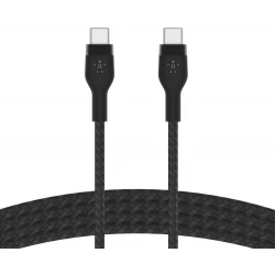 كابل بلكين بوست تشارج برو فليكس مضفّر من السيليكون – USB-C إلى USB-C، بطول 2 متر، أسود