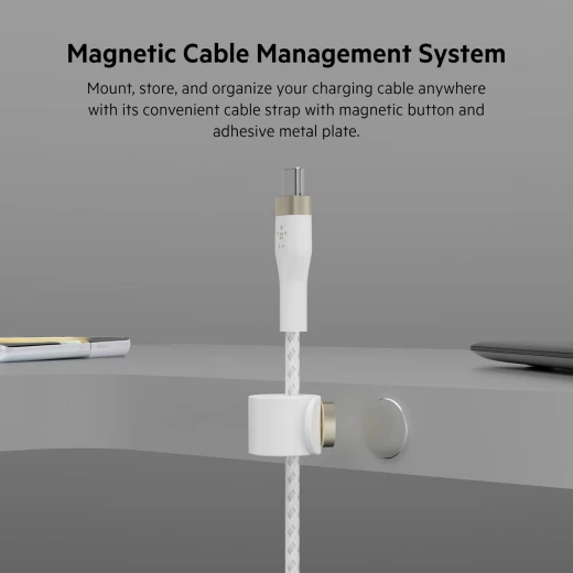 Belkin BoostCharge PRO Flex USB-C to USB-C Braided Silicone Cable, 2M, White - Belkin - Image 4