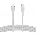 Belkin BoostCharge PRO Flex USB-C to USB-C Braided Silicone Cable, 2M, White - Belkin