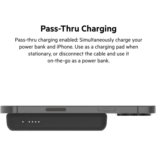 بنك طاقة لاسلكي MagSafe من بيلكين سعة 5000 مللي أمبير لأجهزة iPhone 17/Pro/Pro Max و AirPods - أسود - بيلكين - Image 6