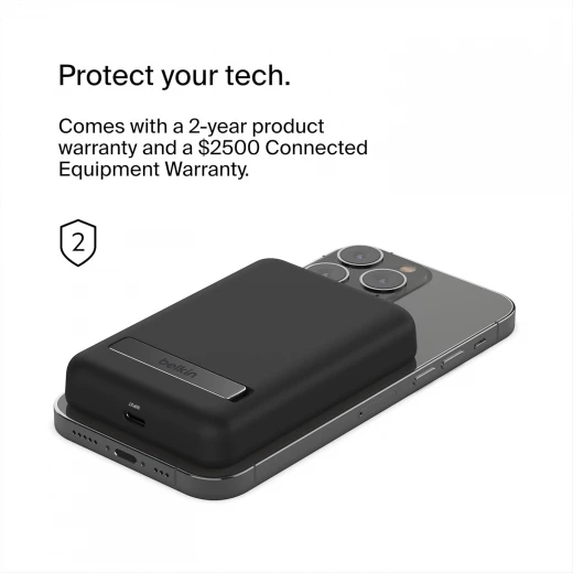 بنك طاقة لاسلكي MagSafe من بيلكين سعة 5000 مللي أمبير لأجهزة iPhone 17/Pro/Pro Max و AirPods - أسود - بيلكين - Image 7