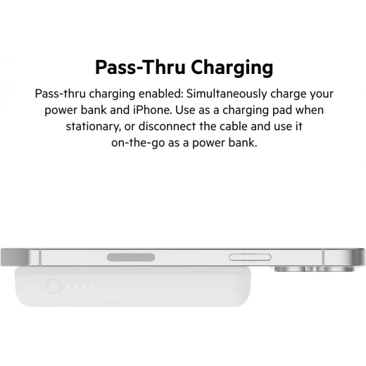 Belkin 5000mAh MagSafe Wireless Power Bank for iPhone 16/Pro/Max - White with Kickstand - Belkin - Image 2