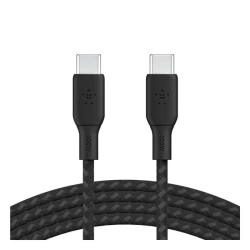 Belkin 100W Double-Braided USB-C to USB-C Cable, 2m, Black, Fast Charging and Data Transfer for Compatible Devices, Model CAB014bt2