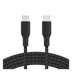 Belkin Braided USB-C to USB-C Cable, 100W, 3m, Black, Fast Charging and Data Transfer for Compatible Devices, Model CAB014bt3M