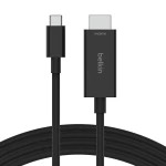 كيبل بيلكين USB-C إلى HDMI 2.1 بطول 6.6 قدم (2 متر) - يدعم 8Kب 60 Hz، 4K  ب 144 Hz، HDR، HBR3، DSC، HDCP 2.2، معتمد للعمل مع كروم بوك، ماك بوك، آيباد برو - بيلكين