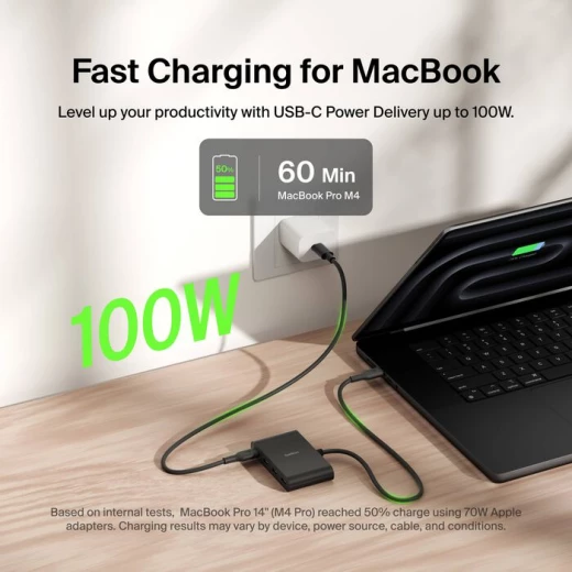 محور بلكين USB-C بـ 4 منافذ: نقل بيانات سريع لجهاز MacBook/iPad - Image 7