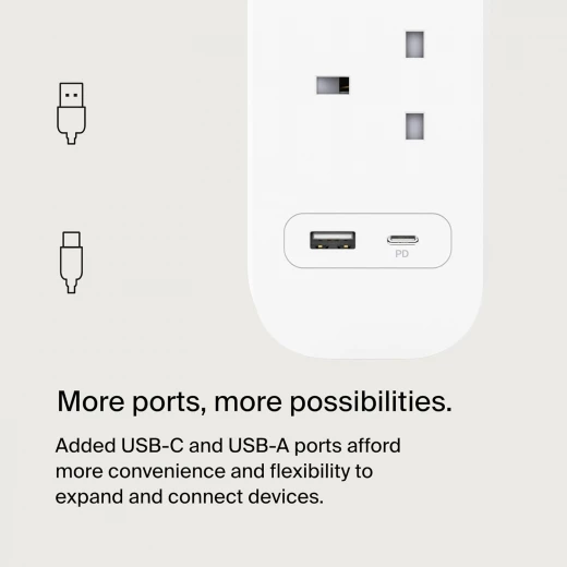 Belkin Surge Protector Power Strip with USB-C & USB-A Ports, 4 Outlets, 2M Cord - Belkin - Image 5