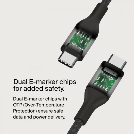 Belkin 240W USB-C to USB-C Cable 3.3ft Black - Fast Charging for iPhone, Samsung, MacBook & More - Belkin - Image 3