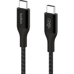 كابل بيلكن 240W USB-C إلى USB-C بطول 3.3 قدم أسود - شحن سريع لأجهزة iPhone و Samsung و MacBook والمزيد