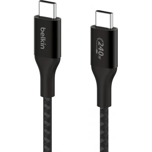 Belkin 240W USB-C to USB-C Cable 3.3ft Black - Fast Charging for iPhone, Samsung, MacBook & More Belkin 240W USB-C to USB-C Cable 3.3ft Black - Fast Charging for iPhone, Samsung, MacBook & More