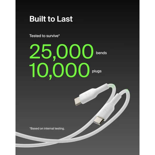 Belkin USB-C to USB-C Fast Charging Cable (2-Pack) 3.3ft White for iPhone 16, Galaxy S25, iPad Pro - Belkin - Image 3