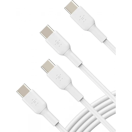 Belkin USB-C to USB-C Fast Charging Cable (2-Pack) 3.3ft White for iPhone 16, Galaxy S25, iPad Pro Belkin USB-C to USB-C Fast Charging Cable (2-Pack) 3.3ft White for iPhone 16, Galaxy S25, iPad Pro