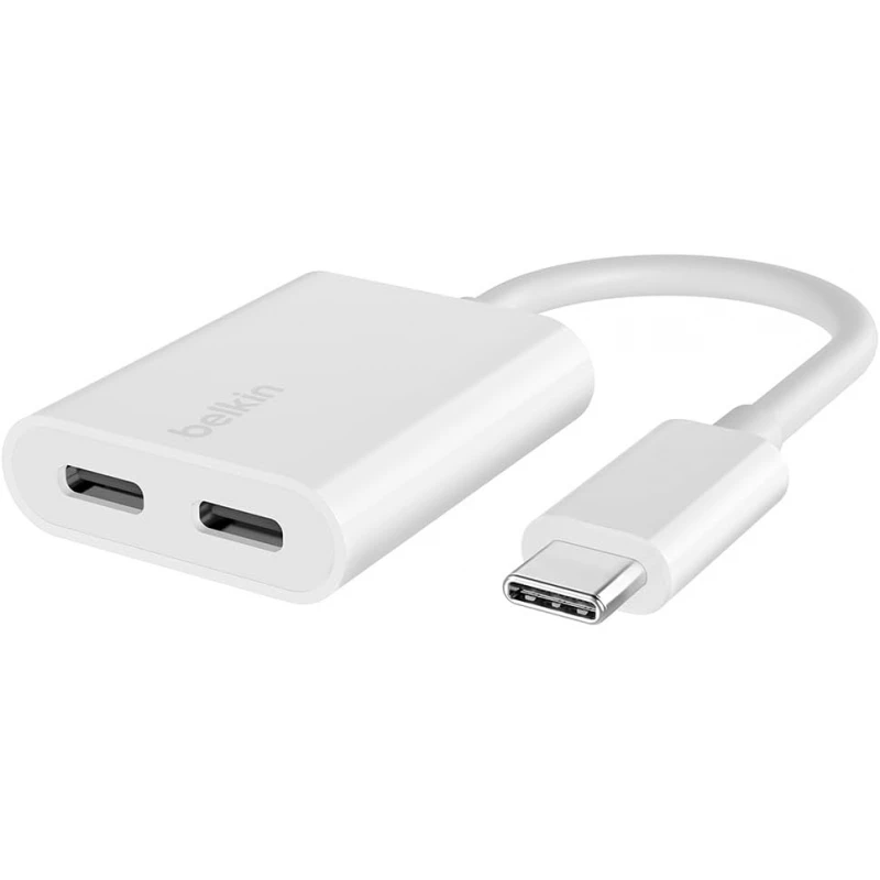 محول بيلكين كونكت للصوت والشحن عبر USB-C – يدعم الشحن السريع حتى 60 واط - بيلكين