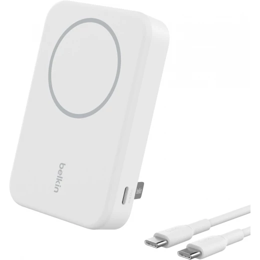 Belkin BoostCharge Qi2 Magnetic 15W Wireless Power Bank 10K + Stand, for iPhone 16/15/14/13/12 Belkin BoostCharge Qi2 Magnetic 15W Wireless Power Bank 10K + Stand, for iPhone 16/15/14/13/12