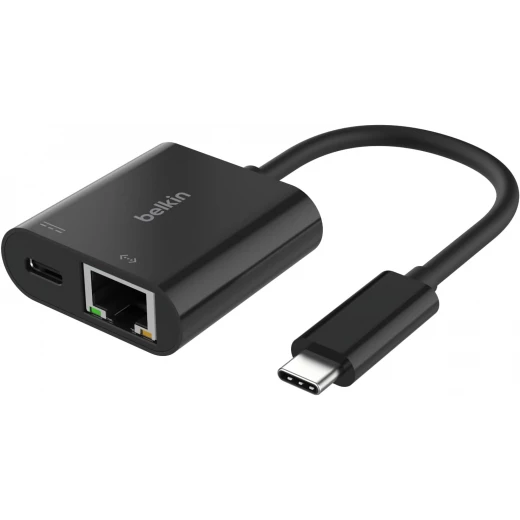 توصيل USB-C بمحول Ethernet + الشحن - نقل سريع للبيانات وتوصيل الطاقة من بيلكين توصيل USB-C بمحول Ethernet + الشحن - نقل سريع للبيانات وتوصيل الطاقة من بيلكين