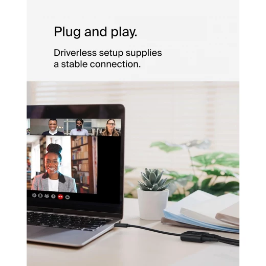 توصيل USB-C بمحول Ethernet + الشحن - نقل سريع للبيانات وتوصيل الطاقة من بيلكين - بيلكين - Image 2