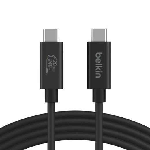 كابل بيلكين USB4 240 واط 20 جيجابت في الثانية - 6.6 قدم/2 متر - شحن سريع كابل بيلكين USB4 240 واط 20 جيجابت في الثانية - 6.6 قدم/2 متر - شحن سريع