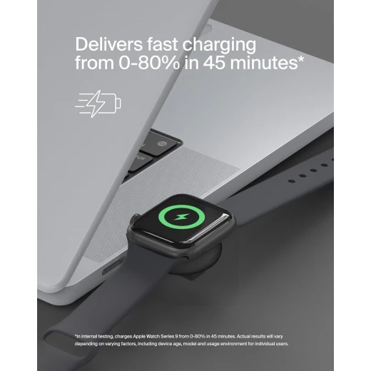 شاحن بيلكين USB-C المحمول لساعة Apple Watch Series 9/8/7/Ultra - أسود - بيلكين - Image 5