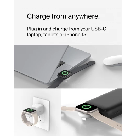 شاحن ساعة ابل ووتش USB-C المحمول من بيلكين- شحن سريع، تصميم مدمج - بيلكين - Image 5