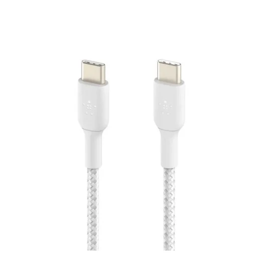 Belkin Braided USB-C to USB-C Cable, 0.15m (15cm), Black, Charging and Data Transfer Cable for Compatible Devices, Model CAB004bt0-MBK Belkin Braided USB-C to USB-C Cable, 0.15m (15cm), Black, Charging and Data Transfer Cable for Compatible Devices, Model CAB004bt0-MBK