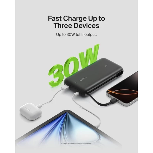 Belkin 20K PD 30W Portable Charger Power Bank with Integrated USB-C Cable - Fast Charging for iPhone, iPad, Galaxy - Belkin - Image 8