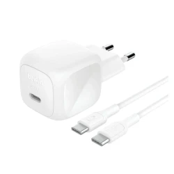 Belkin BOOST CHARGE 45W USB-C PD PPS Fast Wall Charger with 1M Cable, White, Model WCA013kq1MWH-B6