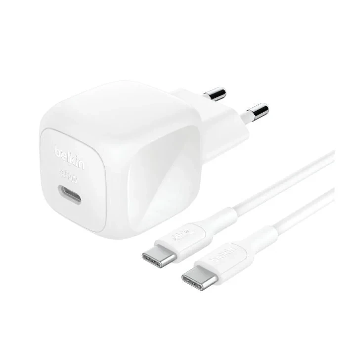 Belkin BOOST CHARGE 45W USB-C PD PPS Fast Wall Charger with 1M Cable, White, Model WCA013kq1MWH-B6 - Belkin