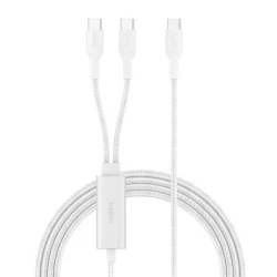 كابل Belkin BoostCharge Pro مضفر USB C إلى USB C مزدوج 140 واط أسود