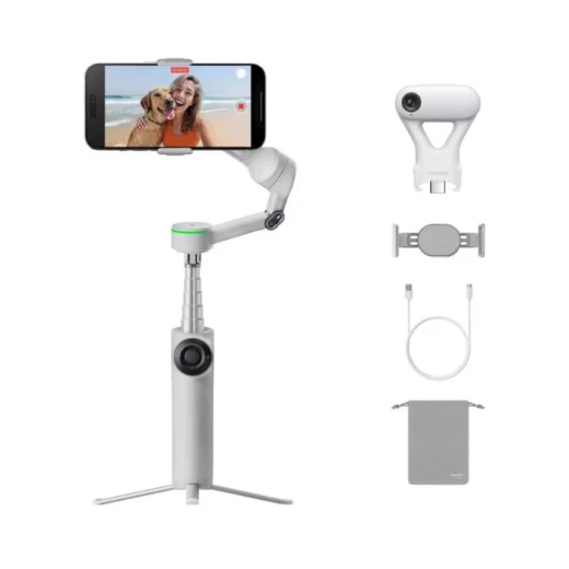 مجموعة Insta360 Flow 2 Pro AI Tracker رمادي مثبت كاميرا هاتف ذكي بتقنية الذكاء الاصطناعي مع تثبيت 3 محاور وتتبع نشط 5.0 وعصا سيلفي مدمجة مجموعة Insta360 Flow 2 Pro AI Tracker رمادي مثبت كاميرا هاتف ذكي بتقنية الذكاء الاصطناعي مع تثبيت 3 محاور وتتبع نشط 5.0 وعصا سيلفي مدمجة