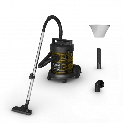 Tefal X-TREM POWER Vacuum Cleaner 2000W Black and Gold 18L with Powerful Suction for Carpets and Hard Floors, Includes Accessories for Versatile Cleaning Tefal X-TREM POWER Vacuum Cleaner 2000W Black and Gold 18L with Powerful Suction for Carpets and Hard Floors, Includes Accessories for Versatile Cleaning