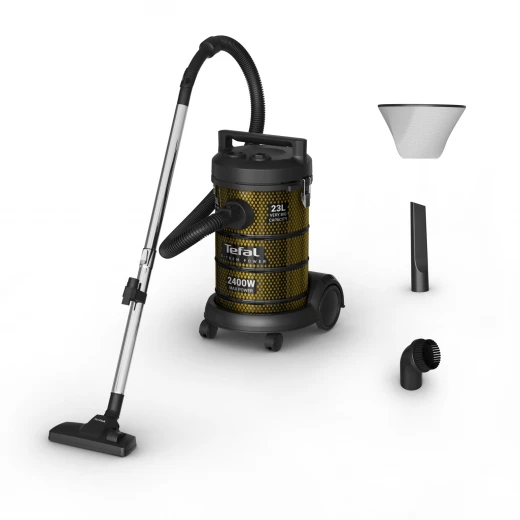 Tefal X-TREM POWER Vacuum Cleaner 2400W Powerful Suction for Deep Cleaning with Bagless Design and Adjustable Settings, Black and Gold Finish Tefal X-TREM POWER Vacuum Cleaner 2400W Powerful Suction for Deep Cleaning with Bagless Design and Adjustable Settings, Black and Gold Finish