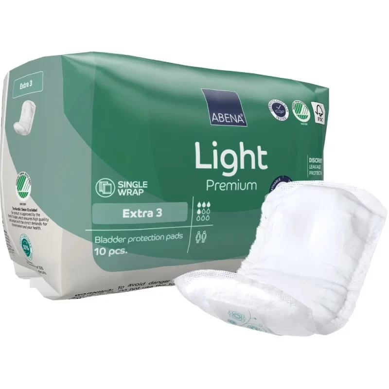 فوط صحية من Abena Light Premium لسلس البول للنساء، فائقة النحافة، سرية، 10 قطع - أبينا
