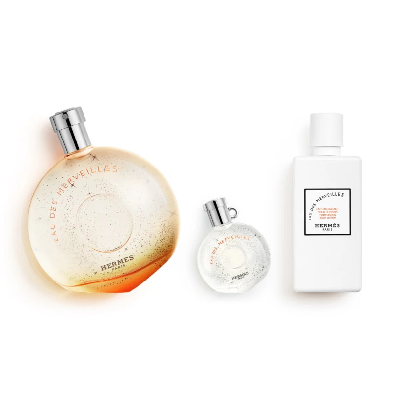 Hermès Eau des Merveilles Gift Set: 100ml EDT & 7,5ml EDT & 80ml Moisturizing Lotion - Hermes
