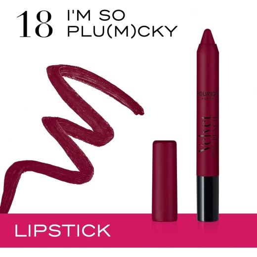 Bourjois Velvet Matte Lipstick I'm So Plumcky Bold Plum Lip Color 3g Long Lasting for Lips - Bourjois - Image 2