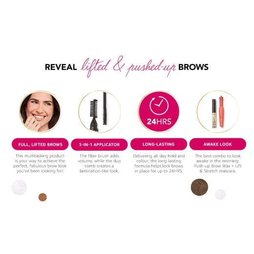 Bourjois Brow Reveal Push-Up Wax 02 Blonde Strong-Hold Styling Wax Fuller-Looking & Lifted Brows Water-Resistant Non-Stiff Formula 3-in-1 Lamination Effect 24H Hold 6ml - Bourjois - Image 3