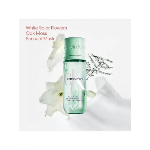 Calvin Klein CK Cotton Musk Perfume Mist 236ml Refreshing Unisex Fragrance for Hair & Body - Calvin Klein - Image 2